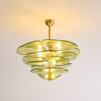 Elegant Petals Glass Chandelier - Dimmable, Energy-Efficient Lighting