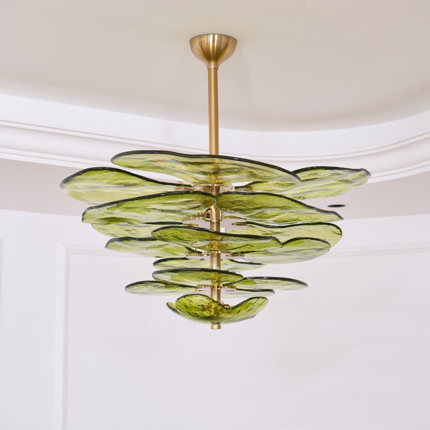 Elegant Petals Glass Chandelier - Dimmable, Energy-Efficient Lighting