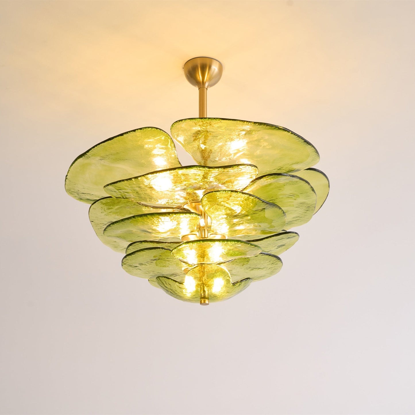 Elegant Petals Glass Chandelier - Dimmable, Energy-Efficient Lighting
