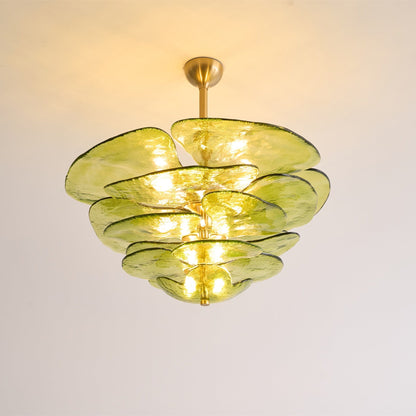 Elegant Petals Glass Chandelier - Dimmable, Energy-Efficient Lighting