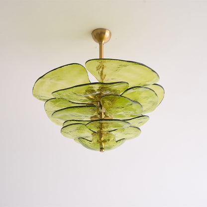 Elegant Petals Glass Chandelier - Dimmable, Energy-Efficient Lighting