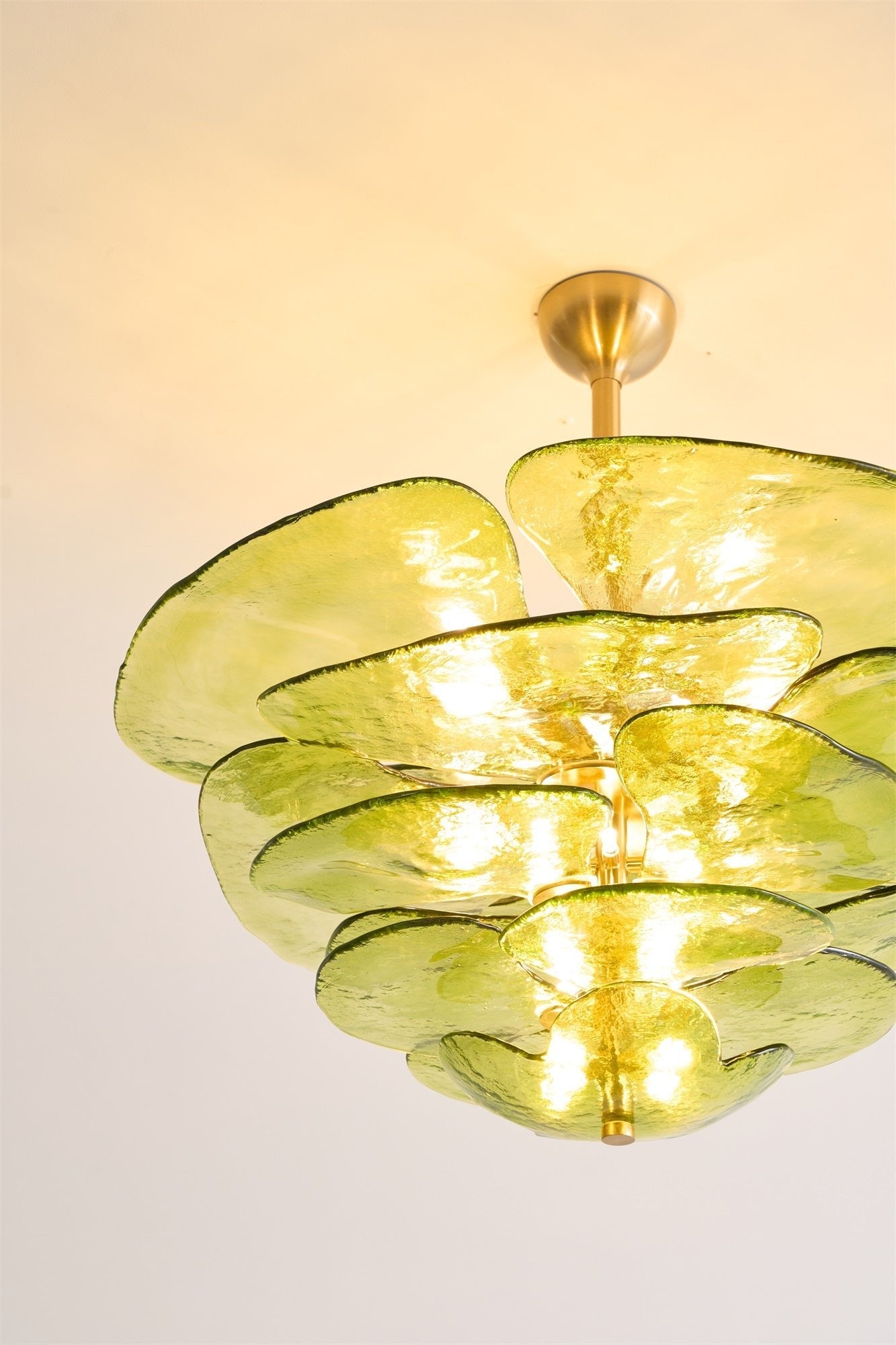 Elegant Petals Glass Chandelier - Dimmable, Energy-Efficient Lighting