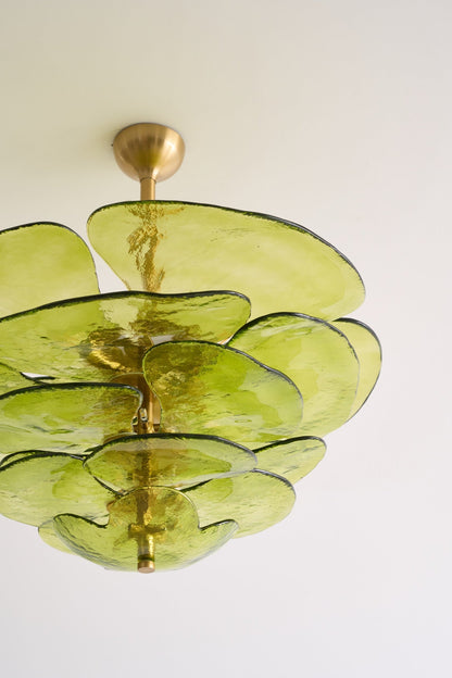 Elegant Petals Glass Chandelier - Dimmable, Energy-Efficient Lighting