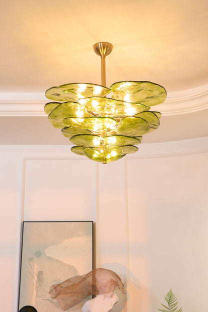 Elegant Petals Glass Chandelier - Dimmable, Energy-Efficient Lighting