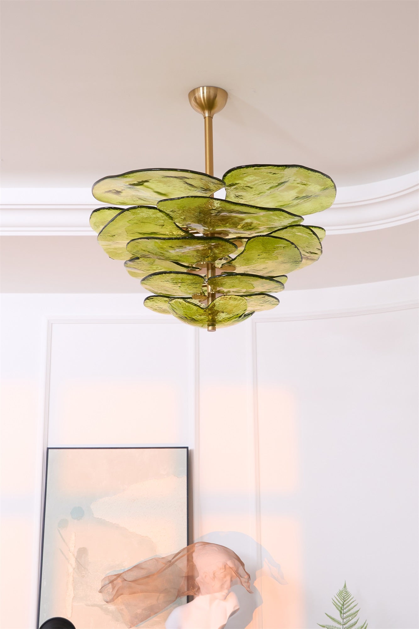 Elegant Petals Glass Chandelier - Dimmable, Energy-Efficient Lighting