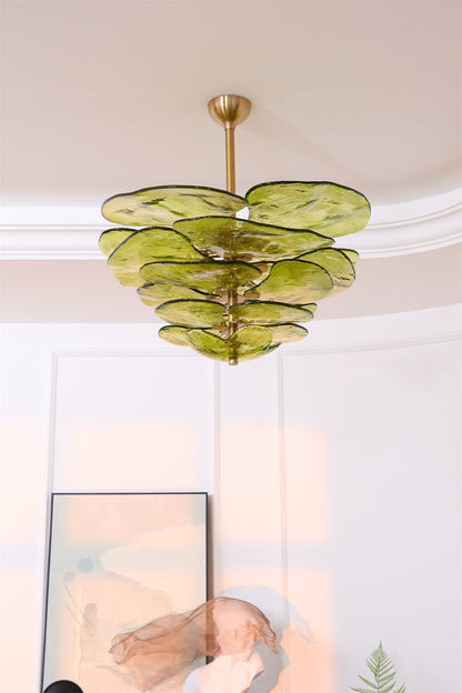 Elegant Petals Glass Chandelier - Dimmable, Energy-Efficient Lighting
