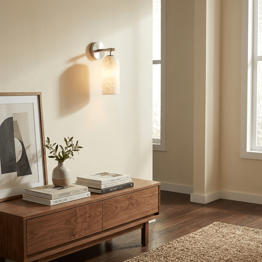 Pillar Alabaster Wall Sconce - Elegant Design, Soft Ambient Lighting