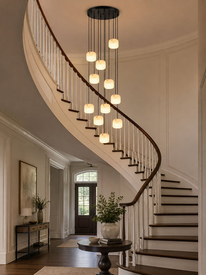 Alabaster Cluster Chandelier - Elegant Design, Adjustable Brightness