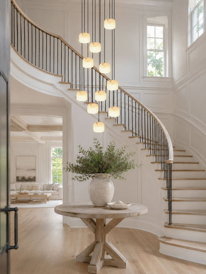 Alabaster Cluster Chandelier - Elegant Design, Adjustable Brightness