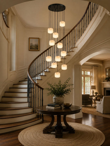 Alabaster Cluster Chandelier - Elegant Design, Adjustable Brightness