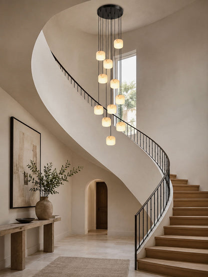 Alabaster Cluster Chandelier - Elegant Design, Adjustable Brightness