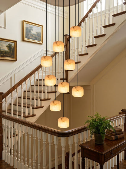 Alabaster Cluster Chandelier - Elegant Design, Adjustable Brightness