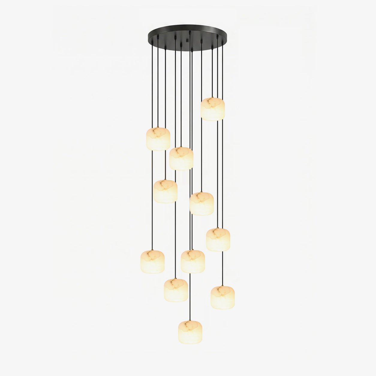 Alabaster Cluster Chandelier - Elegant Design, Adjustable Brightness