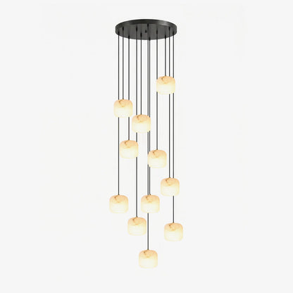 Alabaster Cluster Chandelier - Elegant Design, Adjustable Brightness