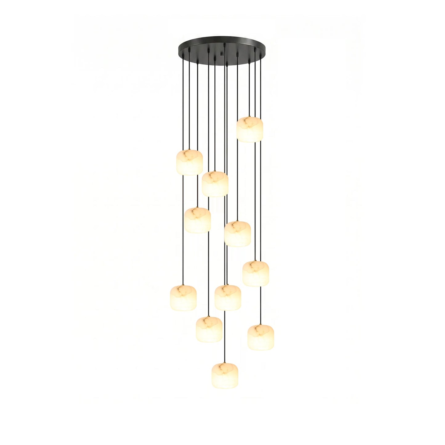 Alabaster Cluster Chandelier - Elegant Design, Adjustable Brightness