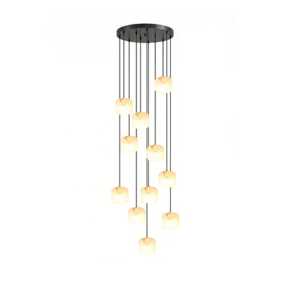 Alabaster Cluster Chandelier - Elegant Design, Adjustable Brightness