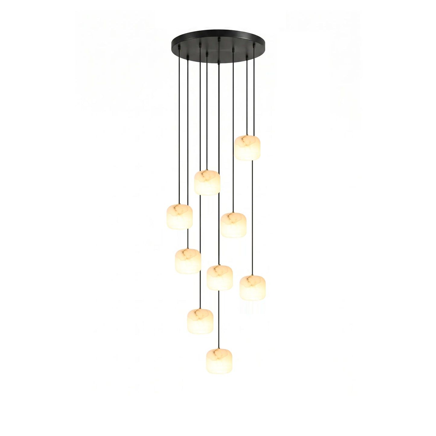 Alabaster Cluster Chandelier - Elegant Design, Adjustable Brightness