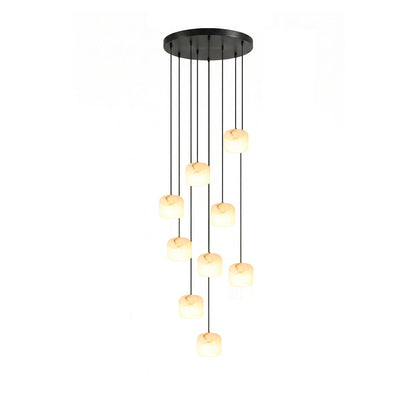 Alabaster Cluster Chandelier - Elegant Design, Adjustable Brightness