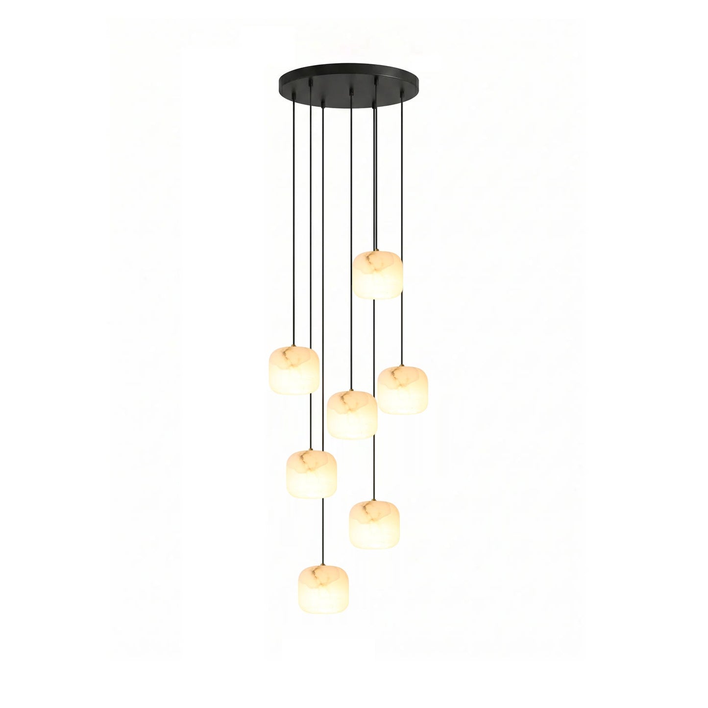 Alabaster Cluster Chandelier - Elegant Design, Adjustable Brightness