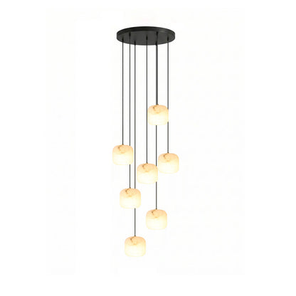Alabaster Cluster Chandelier - Elegant Design, Adjustable Brightness
