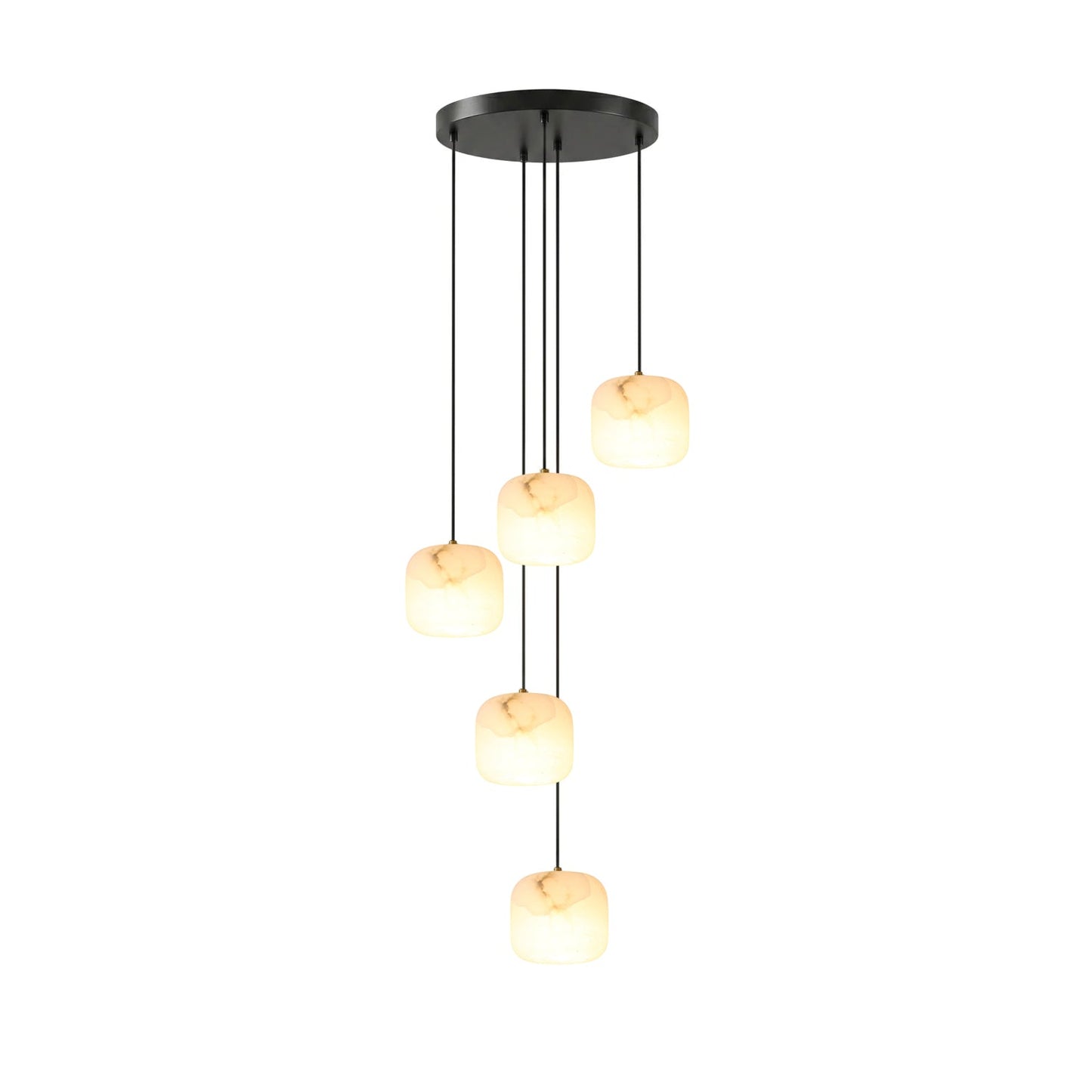 Alabaster Cluster Chandelier - Elegant Design, Adjustable Brightness