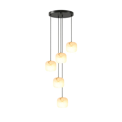 Alabaster Cluster Chandelier - Elegant Design, Adjustable Brightness