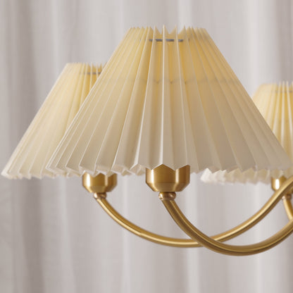 Elegant Pleated Chandelier - Soft Lighting & Adjustable Height Design