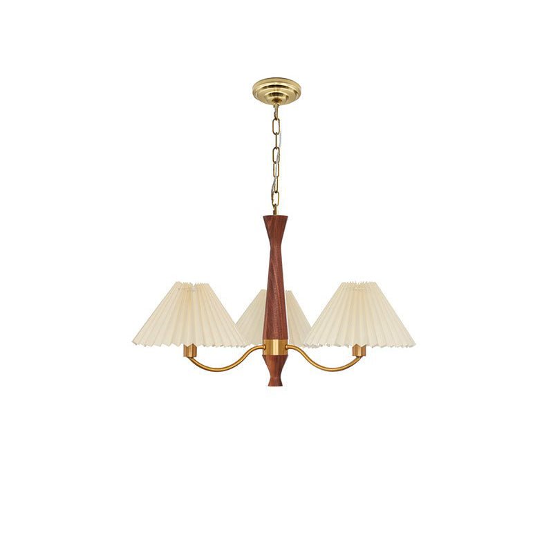 Elegant Pleated Chandelier - Soft Lighting & Adjustable Height Design
