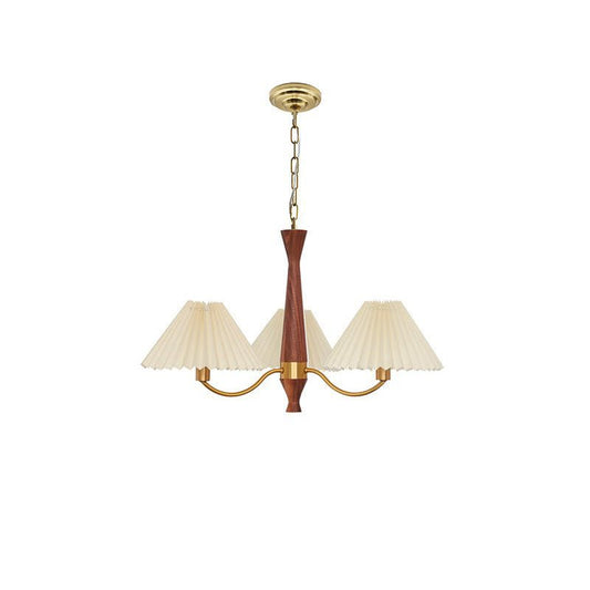 Elegant Pleated Chandelier - Soft Lighting & Adjustable Height Design