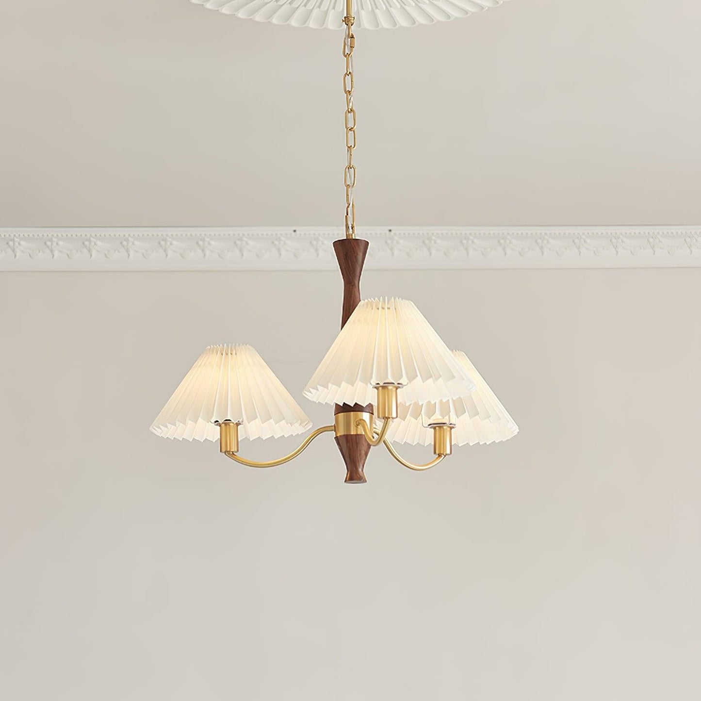 Elegant Pleated Chandelier - Soft Lighting & Adjustable Height Design