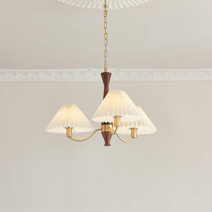 Elegant Pleated Chandelier - Soft Lighting & Adjustable Height Design