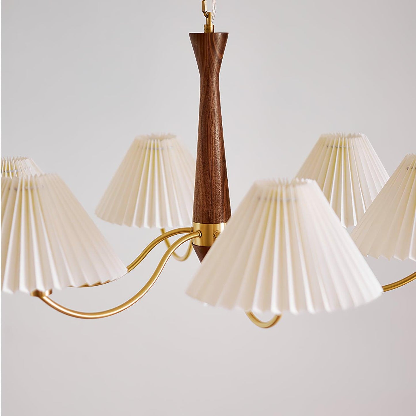 Elegant Pleated Chandelier - Soft Lighting & Adjustable Height Design