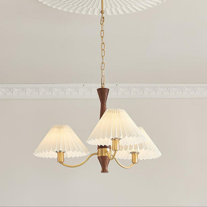 Elegant Pleated Chandelier - Soft Lighting & Adjustable Height Design