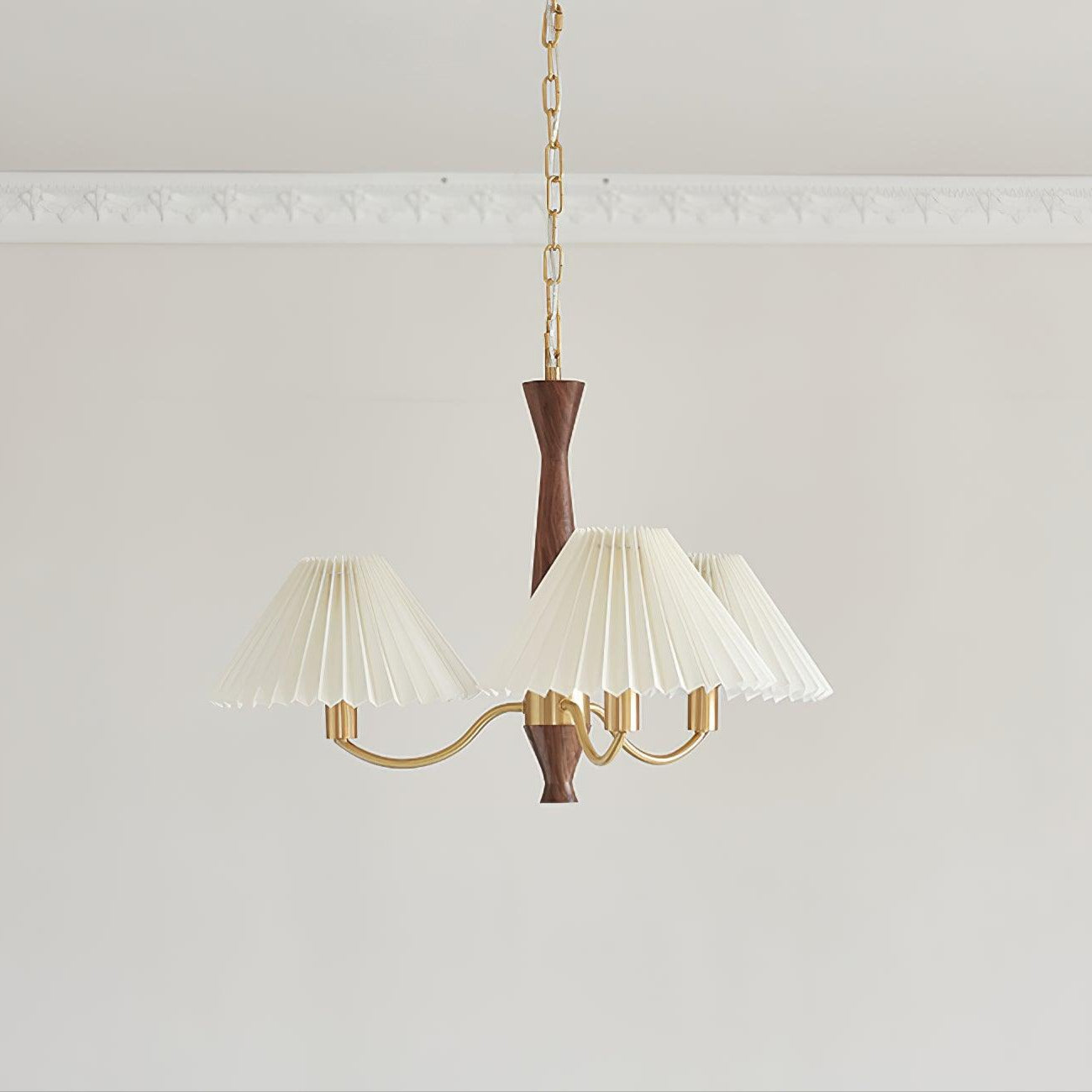 Elegant Pleated Chandelier - Soft Lighting & Adjustable Height Design
