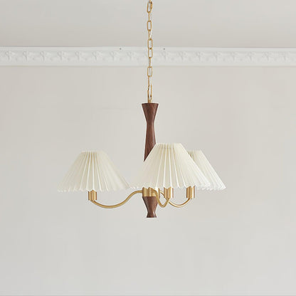 Elegant Pleated Chandelier - Soft Lighting & Adjustable Height Design