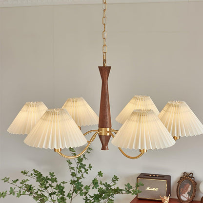 Elegant Pleated Chandelier - Soft Lighting & Adjustable Height Design