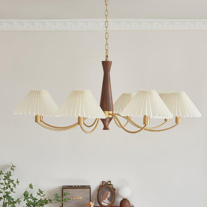 Elegant Pleated Chandelier - Soft Lighting & Adjustable Height Design