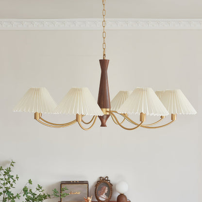 Elegant Pleated Chandelier - Soft Lighting & Adjustable Height Design