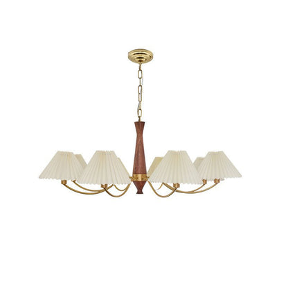 Elegant Pleated Chandelier - Soft Lighting & Adjustable Height Design