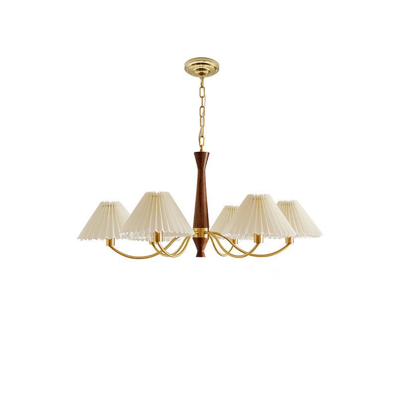 Elegant Pleated Chandelier - Soft Lighting & Adjustable Height Design