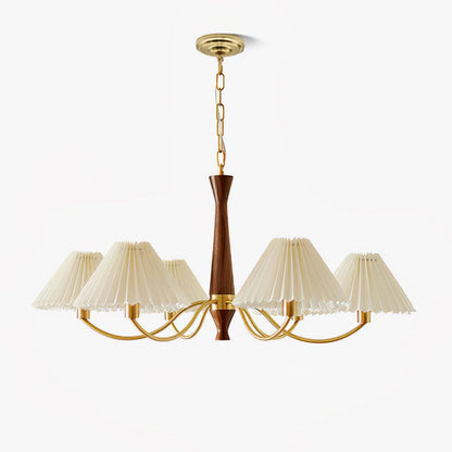 Elegant Pleated Chandelier - Soft Lighting & Adjustable Height Design
