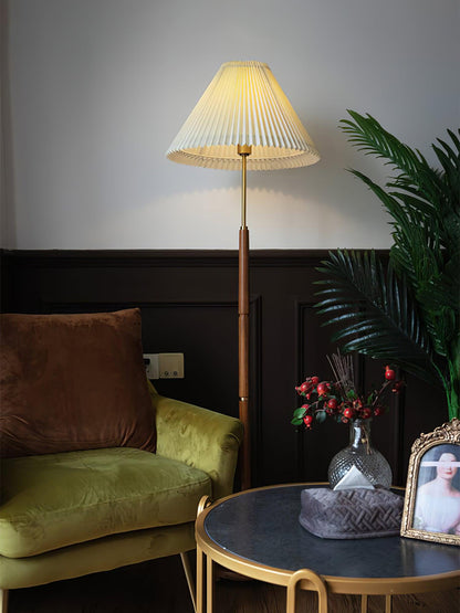 Elegant Pleated Floor Lamp with Adjustable Brightness and Energy-Effic