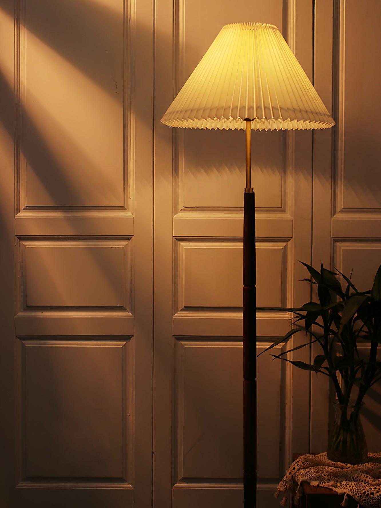 Elegant Pleated Floor Lamp with Adjustable Brightness and Energy-Effic