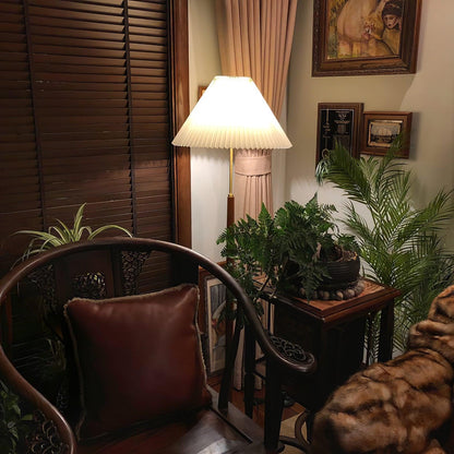 Elegant Pleated Floor Lamp with Adjustable Brightness and Energy-Effic