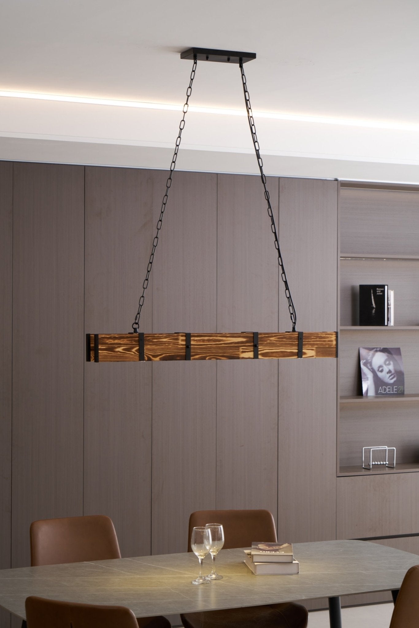 Elegant Pleva Chandelier - Adjustable Height & Energy-Efficient LED Li