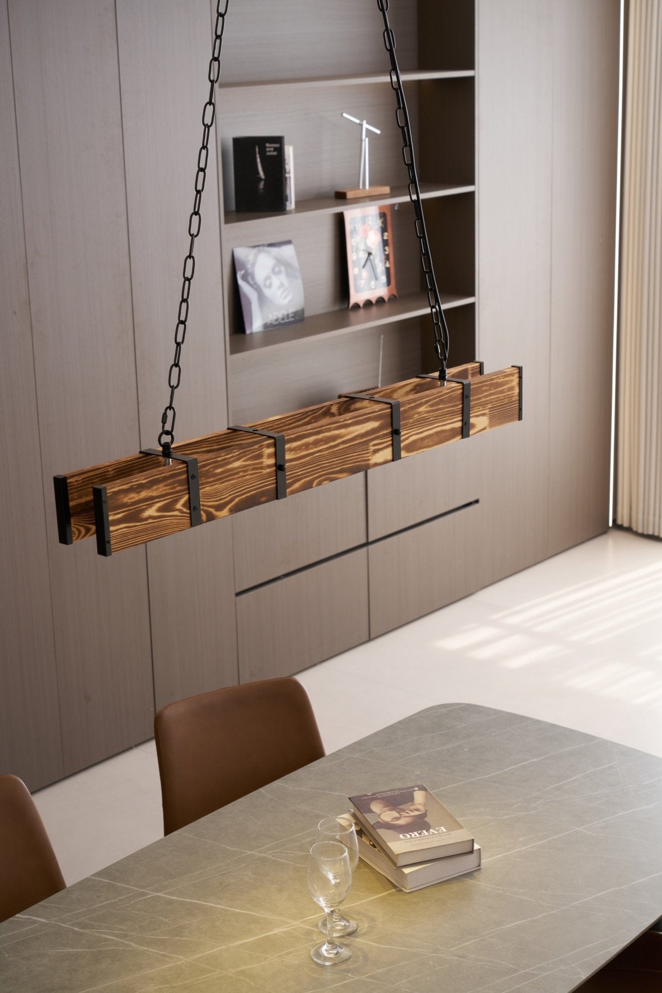 Elegant Pleva Chandelier - Adjustable Height & Energy-Efficient LED Li