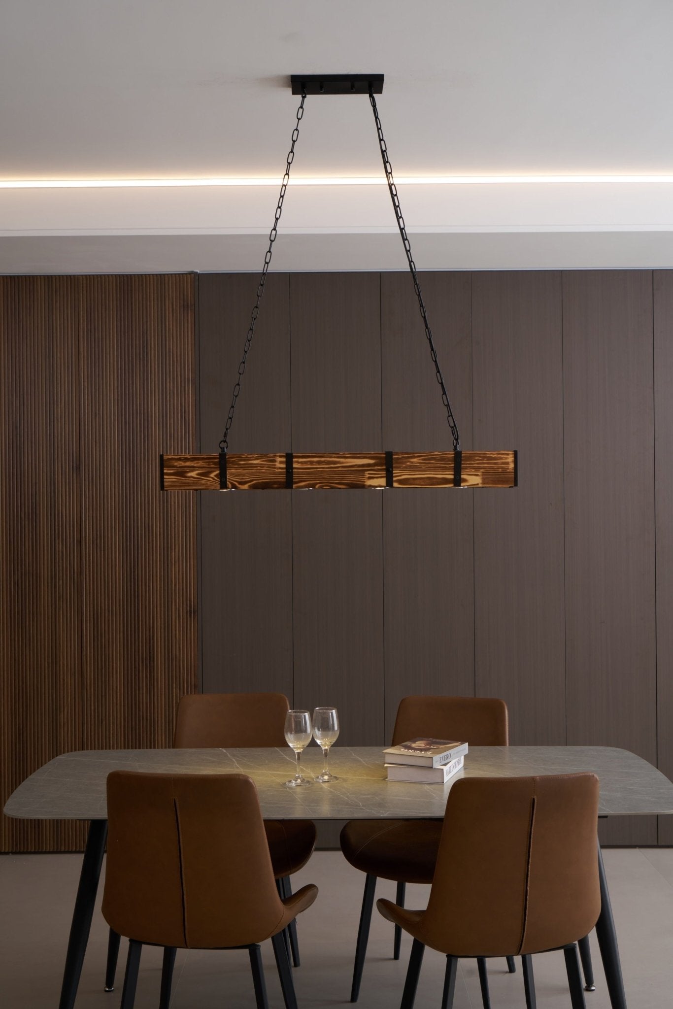 Elegant Pleva Chandelier - Adjustable Height & Energy-Efficient LED Li