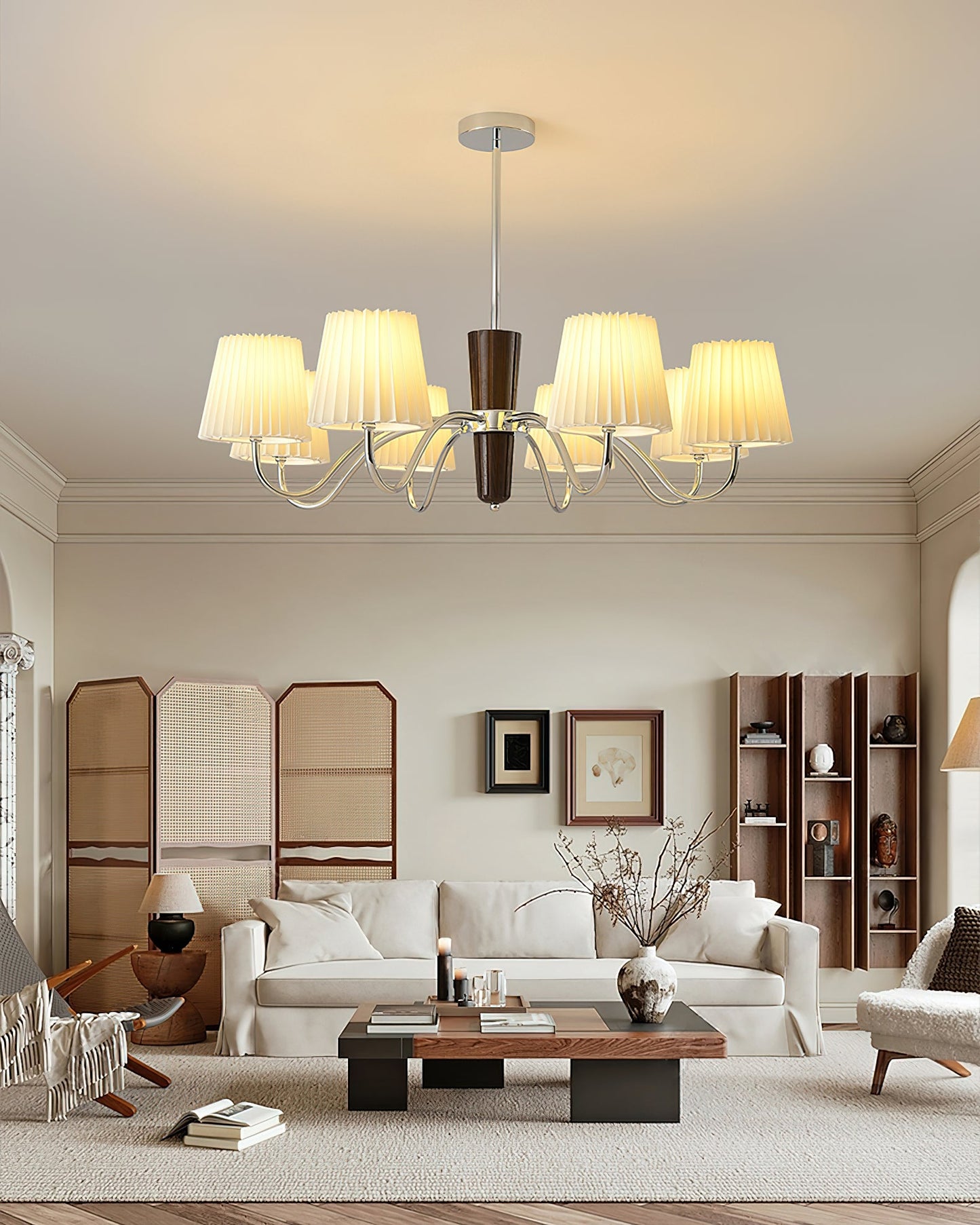 Elegant Plisse Chandelier with Adjustable Brightness and Energy Effici