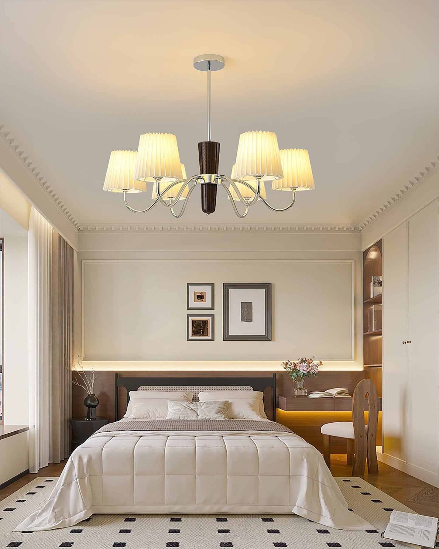 Elegant Plisse Chandelier with Adjustable Brightness and Energy Effici