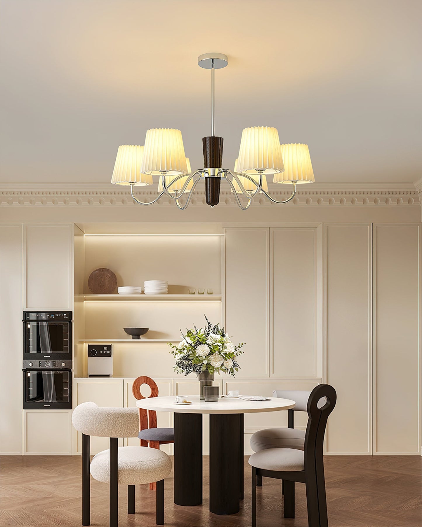 Elegant Plisse Chandelier with Adjustable Brightness and Energy Effici
